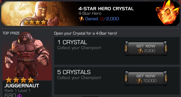 how to get a 4 star hero in contest of champions