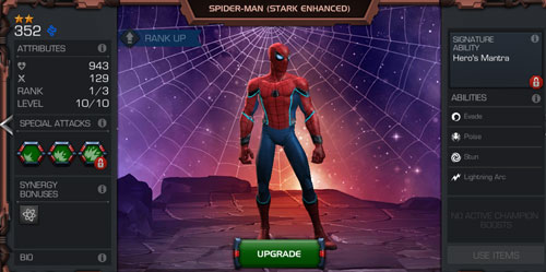 contest of champions spider man stark enhanced