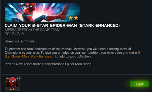 mcoc get spider man stark enhanced